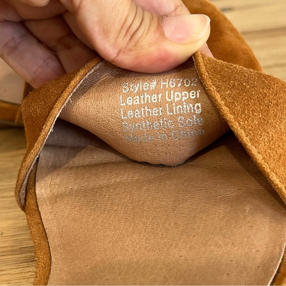 Madewell The Claudia Sandals in Amber brown Suede Size 9 - Picture 8 of 11